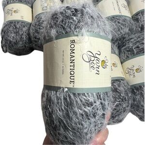 Yarn 5 Bee Romantique Gray Yarn eyelash super soft. Bulky 83 yards each